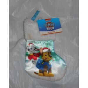 Paw Patrol Chase and Marshell on 8" Mini Satin Christmas Stocking by Ruz